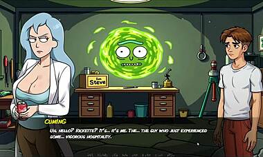 portal porn demoniums parody hentai game episode 3 with morty's sister and a fan