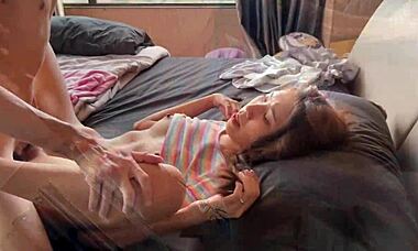 Wow, shooting my first sex with 18y girlfriend, she's cum covered!