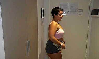 colombian big booty gets fucked after training in the dorm