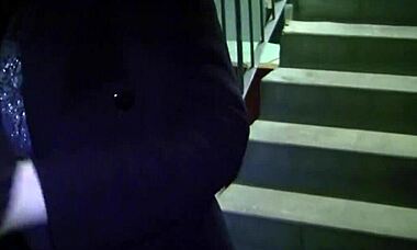 young girlfriend fucked hard in the stairwell