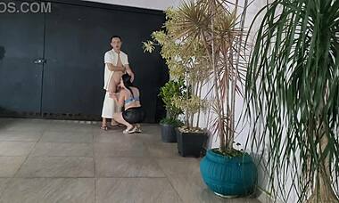 Risky sex with my neighbor in the garage while hubby’s in the shower! 😈