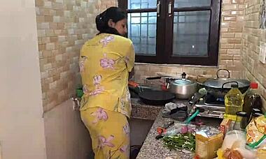 In the kitchen, husband delivers a hardcore pounding to his wife. It’s pure intensity!