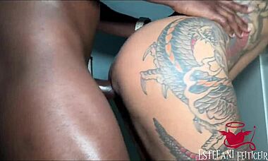 That black guy wrecked my holes outdoors.