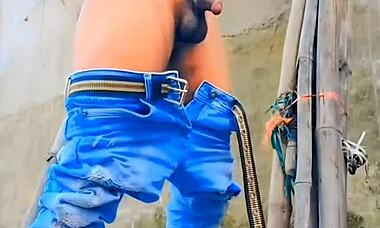 Pornashubby Masturbates Solo in Bathroom After Rounds