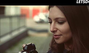 i was a straight busty milf but that hot lesbian photographer seduced me so good i moaned and kissed her big tits like crazy oh god