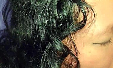 submissive latina milf dominated on rooftop, facial blowjob and golden shower