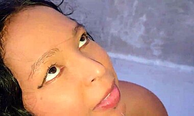 submissive latina milf dominated on rooftop, facial blowjob and golden shower