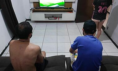 ugh, my husband lost bet, had to hook up with his friend in front of him