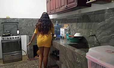 I Remove The Bait From My Stepbrothers Penis In The Kitchen I Gave Him A Luxurious Homemade Blowjob