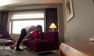 Tall Japanese college student in secret model audition with curvy figure