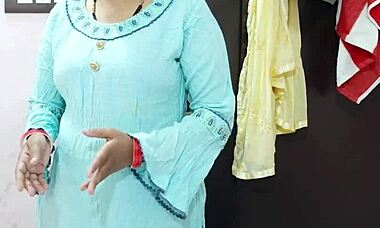 Haryanvi stepmom shares hotel bed with stepson in intense fucking