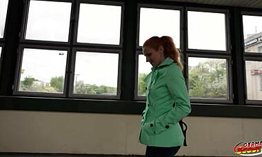 German Scout - Skinny Redhead Small 18+ Tits Girl Luciana Lucy Squirt At Pick Up Casting