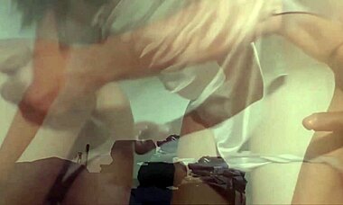 amoul solo 849 - white slut in satin dress and thong, stockings, heels, doggy style blowjob rimming