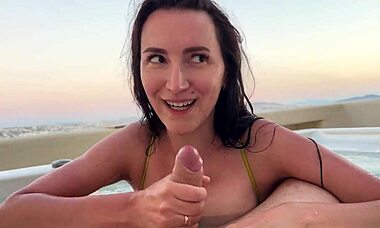 In A Hot Tub With Sexy Stepmom