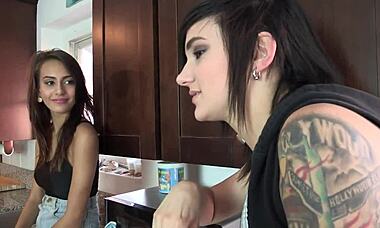 Horny lesbians lick wet pussies intensely