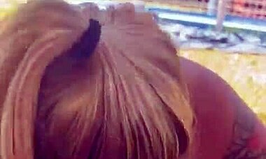 In the park, she swallows my cum