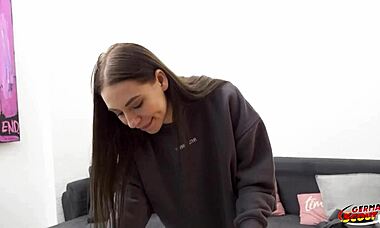 German Scout Picks Up Teen Emma Evans For Hard Casting Fuck With Small Tits And Long Labia