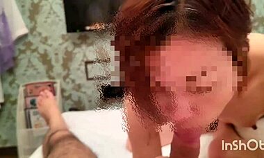 Mature woman begs for blowjob, leads to creampie sex.