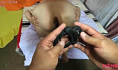 my asshole got wrecked and filled with cum using the vibrating cock ring with clit stimulator from honey play box