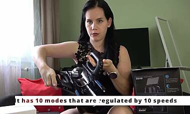 mistress anna unpacked and reviewed the xspacecup masturbator and then milked the slave