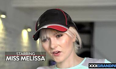Hot Blonde Teen 18+ Miss Melissa Seducing Perv Grandpa