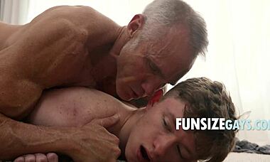 Tiny boy takes on big workout with intense action