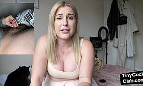 Hej, powiedz mi, jak ta piersiasta laska demoluje małe 18+ kutasy brudnymi gadkami