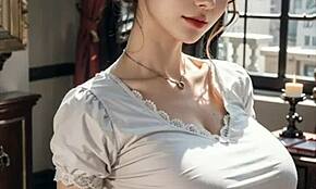 3D animált hentai szobalány csábít punci játékkal