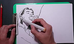 Festettem egy erotikus fújós lány vázlatot.