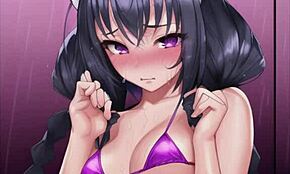 动漫女孩吸吮和亲吻在ASMR愉悦中