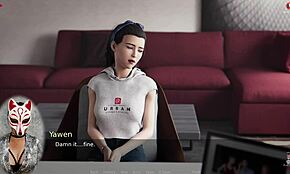 גברת דנוורס פרק 23: מבט אפסקירט של מורה בחצאית שקופה עם גרבי ניילון